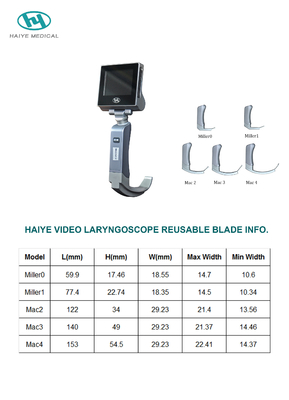 5 Tek Kullanımlık Bıçaklı Havayolu Entübasyonu Yeniden Kullanılabilir Sert Video Laringoskop